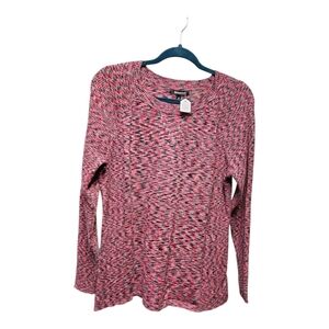 Relativity Pink and Black Patterned Long Sleeve Blouse